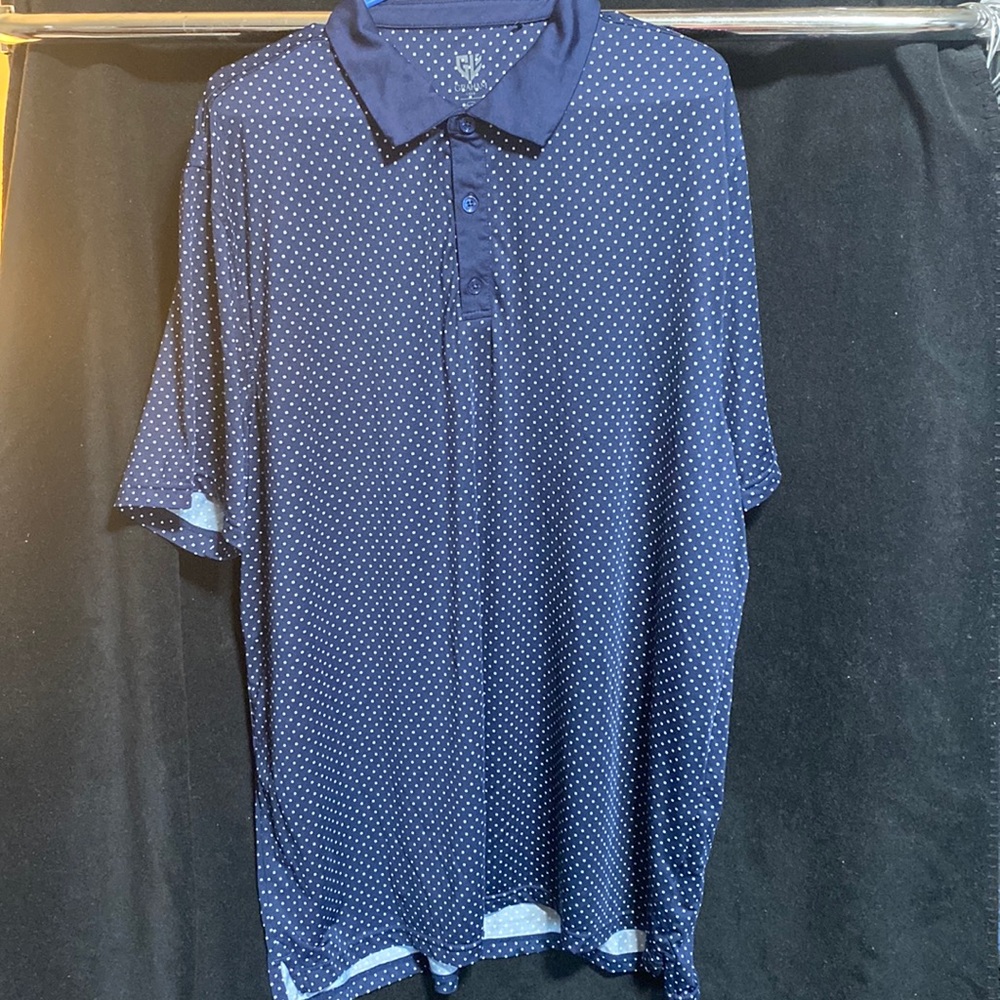 Men’s Graham Luxe XXL polo shirt, dark blue polkadot *